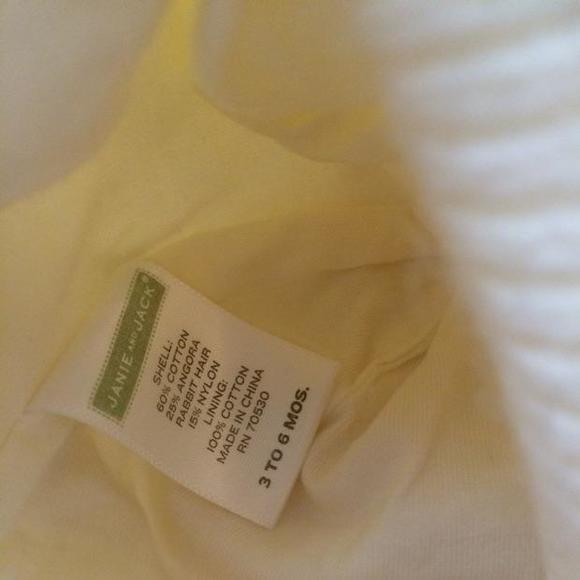 Janie and Jack Girls Ivory Winter Hat-Size 3/6 months - Picture 2 of 2